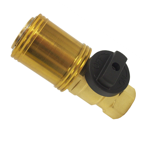 3/4" Brass Female Quick Disconnect Natural Gas Coupler w/Valve   ACM-BVQD-75