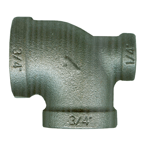 1 x 1/2 x 1/2" Sch. 40 Black Iron Female NPT Reducing Tee  BI-101-HDD