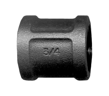 1/2" Sch. 40 Black Iron Female NPT Coupler  BI-103-D