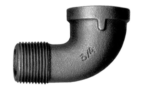 1" Sch. 40 Black Iron Male NPT - Female NPT 90° Street Elbow  BI-116-H