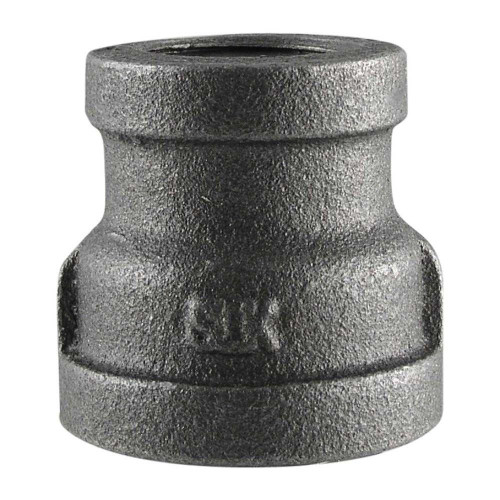 3/4 x 1/4" Sch. 40 Black Iron Female NPT - Female NPT Reducing Coupler  BI-119-EB