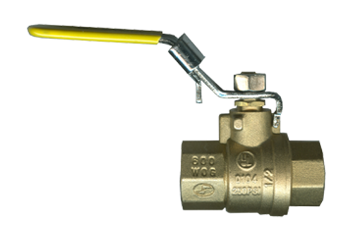 1/4" Forged Brass 150 PSI Female NPT Steam Approved Ball Valve w/Locking Handle  BV2103-B-LH