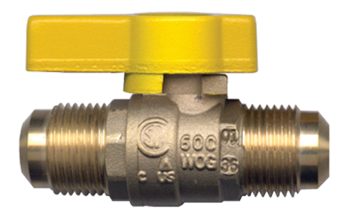 3/8" Forged Brass 5 PSI Male 45° SAE Flare Natural Gas Ball Valve  BV5042-6