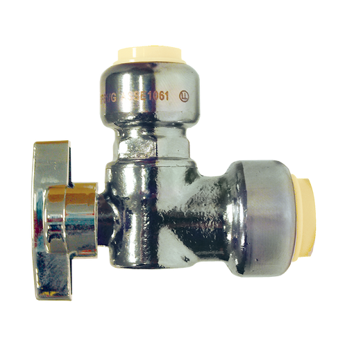 1/2 x 3/8" Lead Free Brass CTS - CTS 90° Reducing Shut Off Valve  LF-WSBF65-108