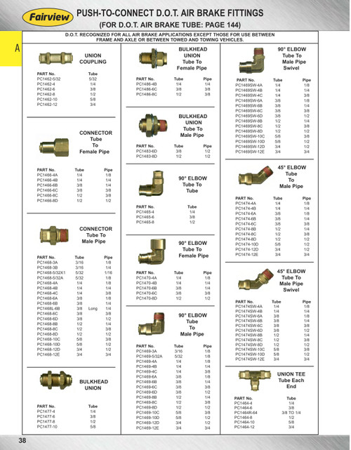 3/8 x 3/8 x 1/4" Brass DOT Push-To-Connect Reducing Tee  PC1464R-64