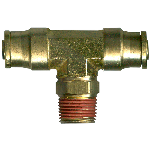 1/4 x 1/4 x 1/8" Brass DOT Push-To-Connect - Push-To-Connect - Male NPT Swivel Tee  PC1472SW-4A