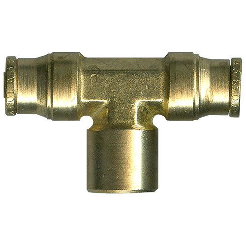 1/4 x 1/4 x 1/8" Brass DOT Push-To-Connect - Push-To-Connect - Female NPT Tee  PC1478-4A