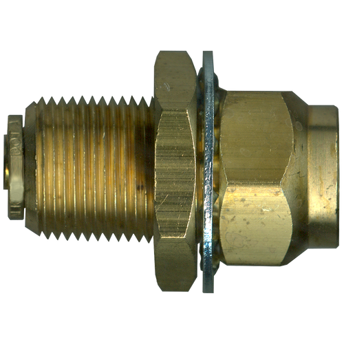 1/4 x 1/4" Brass DOT Push-To-Connect - Female NPT Bulkhead Union  PC1486-4B