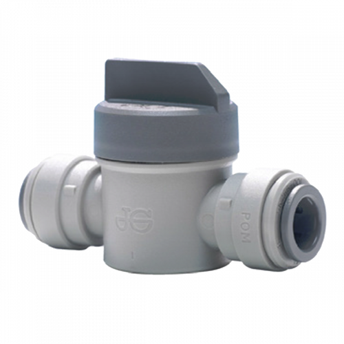 3/8" JG® Grey Acetal Push-To-Connect Short Handle Shut Off Valve  PISV0412CS