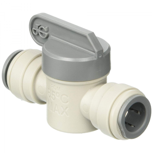 3/8" JG® Grey Acetal Push-To-Connect Long Handle Shut Off Valve  PISV0412S