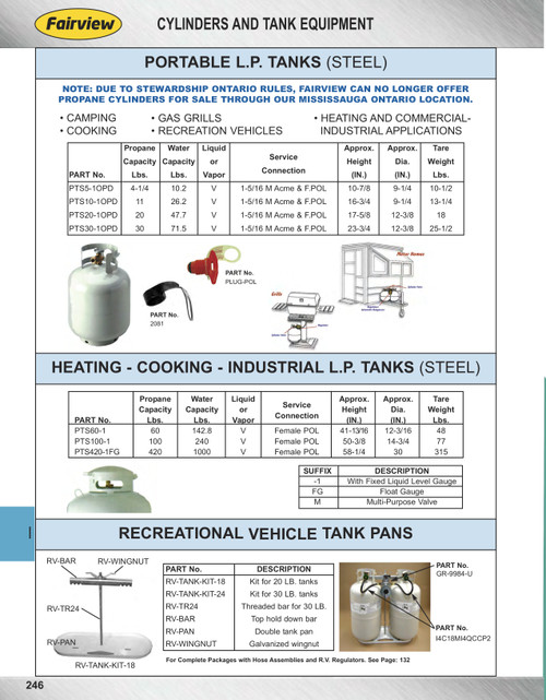 11 lb.  Standard Propane Cylinder  PTS10-1OPD