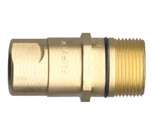3/4 x 3/4" Brass Aero FD51 Hydraulic Thread-To-Connect Nipple - Female NPT  QD-BTTWN12-12F