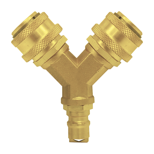 1/4" GAS-FLO® Brass Natural Gas Q/D Y-Split Coupler  QD-GMC4-Y