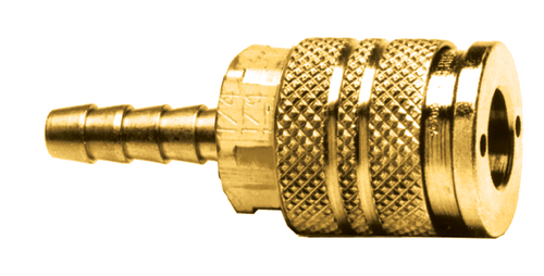 1/4 x 3/8" Steel Industrial Pneumatic Q/D Coupler - Hose Barb  QD-INDAC4-6H