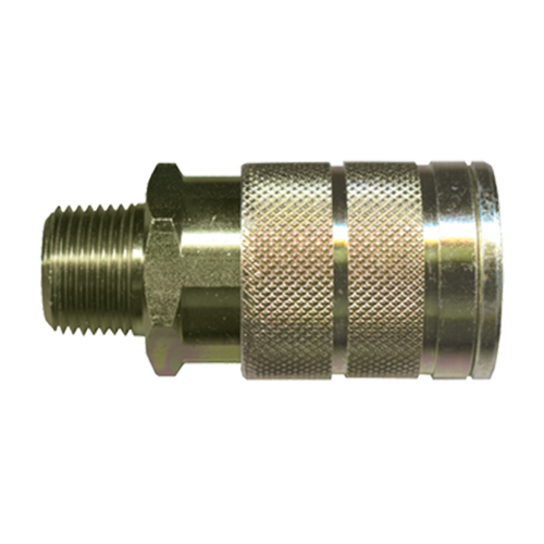 3/8 x 1/4" Steel Industrial Pneumatic Q/D Coupler - Male NPT  QD-INDMC6-4M