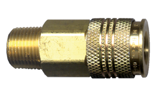 1/4 x  3/8" Steel Universal Aro/Industrial/Tru-Flate Q/D Coupler - Male NPT  QD-UNIAC4-6M