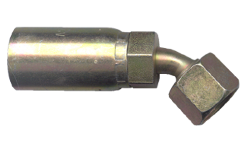 1/4 x 9/16"-18 Weatherhead® U-Series Hose Crimp - Female ORFS Swivel 45° Elbow  SC650-44