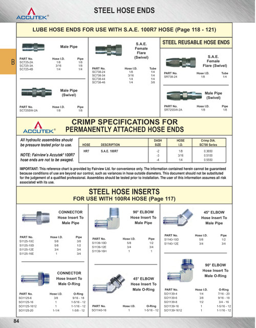 1/4 x 1/4" 100R7 Hose Crimp - Male NPT  SC725-4B