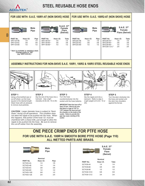 3/4 x 3/4" 100R14 Hose Crimp - Brass Male NPT  SCT425-12E