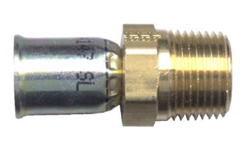 1/4 x 1/4" 100R14 Hose Crimp - Brass Male NPT  SCT425-4B