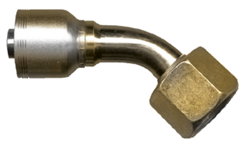 1/2 x 13/16"-16 Koman/Parker® 71 Series Hose Crimp - Female ORFS Swivel 45° Elbow  SCT950MS-88