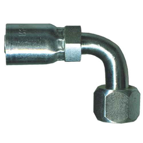 1 x 1" Weatherhead® 100R5 Series Hose Crimp - Female 37° JIC Swivel 90° Elbow  SCW539-1616