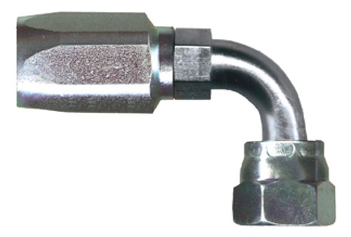 3/4 x 3/4" Steel 100R5 Reusable Hose End - Female 45° SAE Swivel 90° Elbow   SR541-1212
