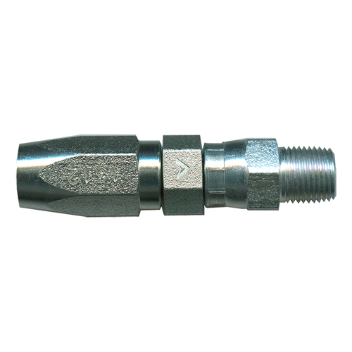 1/8 x 1/8" Steel 100R7 Reusable Hose End - Male NPT  SR725SW-2A
