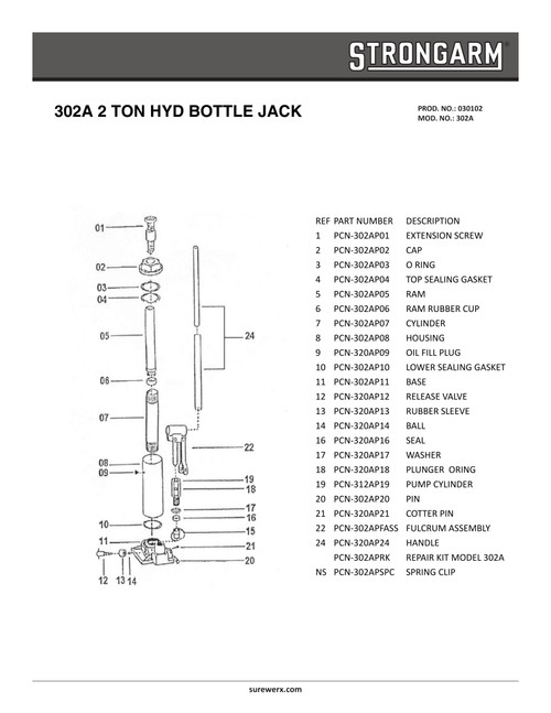 2 Ton Bottle Jack  030102