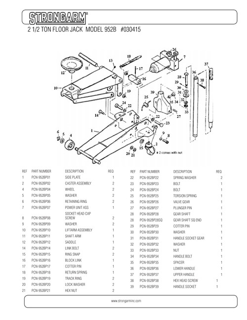 2-1/2 Ton Professional Duty Service Jack  030415