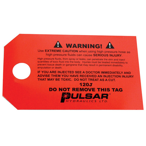 Safety Tag for 120J Jack Hose  120J-TAG
