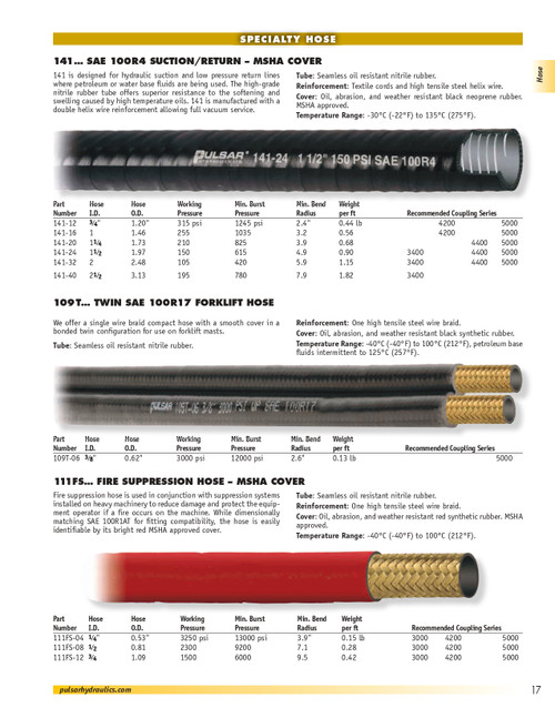 1" 255 PSI 100R4 Suction/Return Hydraulic Hose  141-16