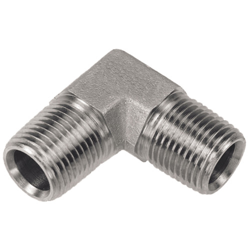 1/2 x 3/8" Steel Male NPT - Male NPT 90° Elbow  1696-08-06
