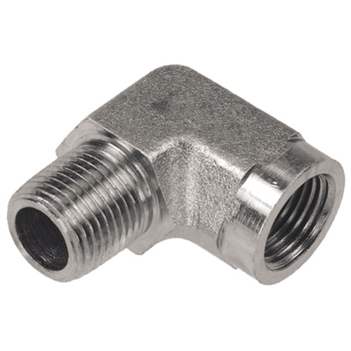 1/4 x 3/8" Steel Male NPT - Female NPT 90° Elbow  1698-04-06