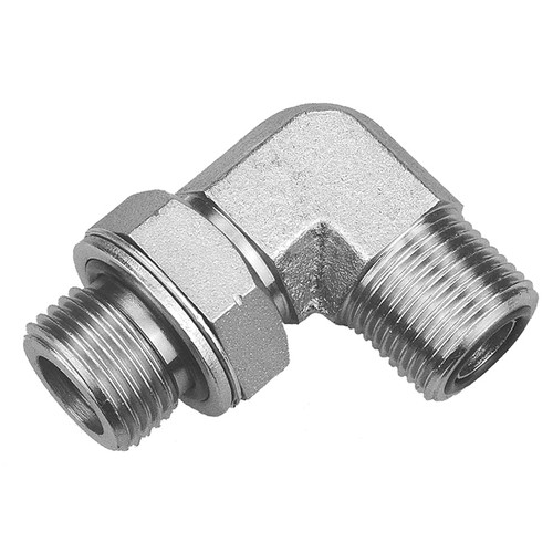 3/8 x 13/16"-16 Steel Male BSPP - Male ORFS 90° Elbow   36993-06-08