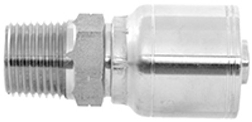 3/8 x 3/8" Pulsar Stainless Steel 4200 Series Hose Crimp - Male NPT  4216SS-06-06