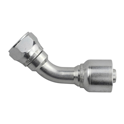 1/4 x 1/4" Pulsar 4500 Series Hose Crimp - Female 37° JIC Swivel 45° Elbow  4545-04-05