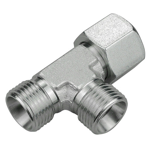 M14-1.5 Steel Male Metric - Female Metric Swivel - Male Metric Tee   63T7373L-08-08