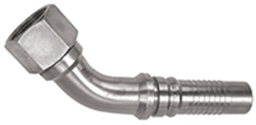 1 x 1" Pulsar 8600 Series Hose Barb - Female 37° JIC Swivel 45° Elbow  8645-16-16