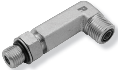 1-5/16"-12 x 1-7/16"-12 Steel Male ORB - Male ORFS 90° Long Drop Elbow   93911L-16-16