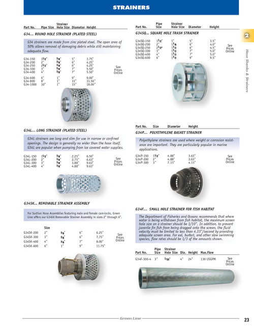 4" Square Hole Trash Strainer  G34SQ-400