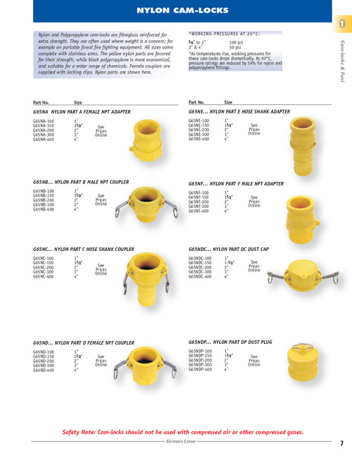 4" Nylon Type A Male Camlock - Female NPT  G65NA-400