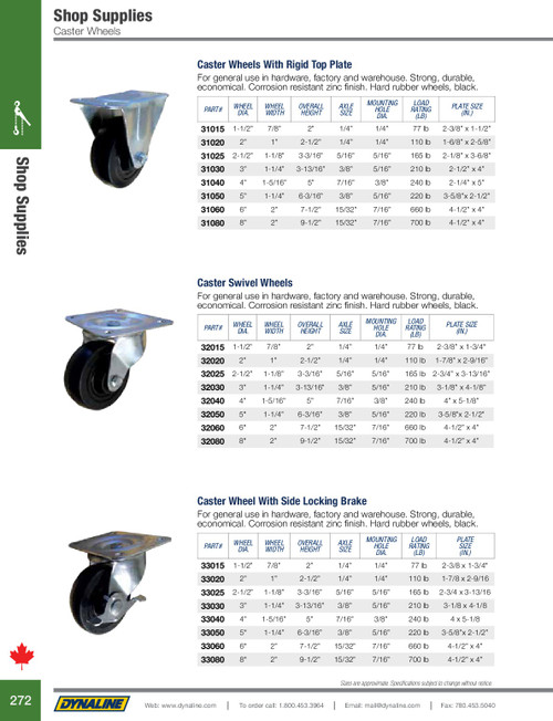 Hard Rubber Swivel Caster w/Brake 4"  33040