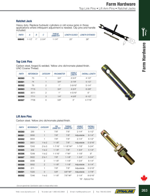 Category 1 Top Link Pin 3/4 x 4-3/4"  66563