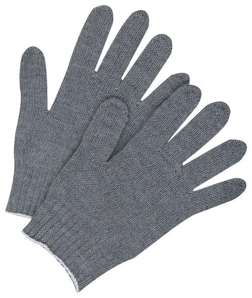 Seamless Knit Poly-Cotton String Knit Glove Grey  10-9-375G-11