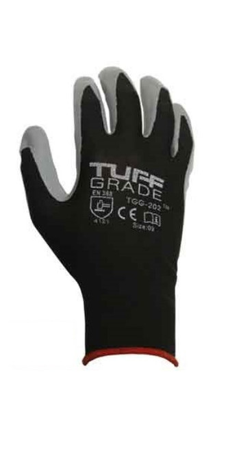 Nitrile Foam Coated Polyester Knit Glove Black/Grey  TGG-202