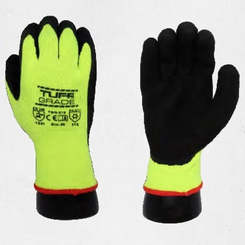 Nitrile Foam Coated Acrylic Knit Glove Yellow/Black  TGG-218