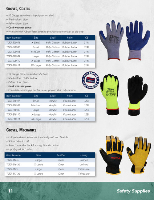 Full Grain Deerskin Glove Thinsulate® C40 Lined Black Spandex Backhand Impact  TGG-517