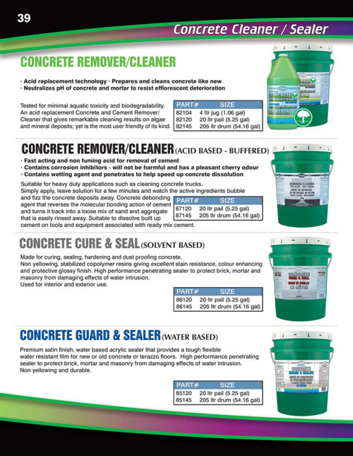 Concrete Cure & Seal - Solvent Based 20L Pail  86120