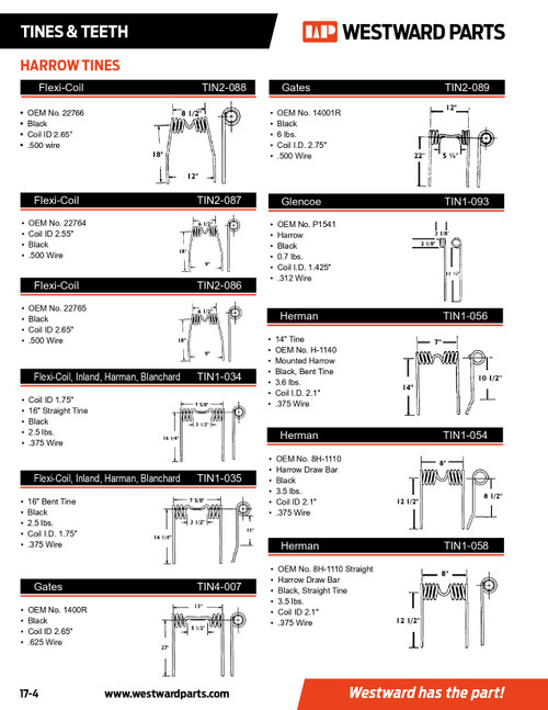 Herman/Summers Harrow Tine  TIN1-054